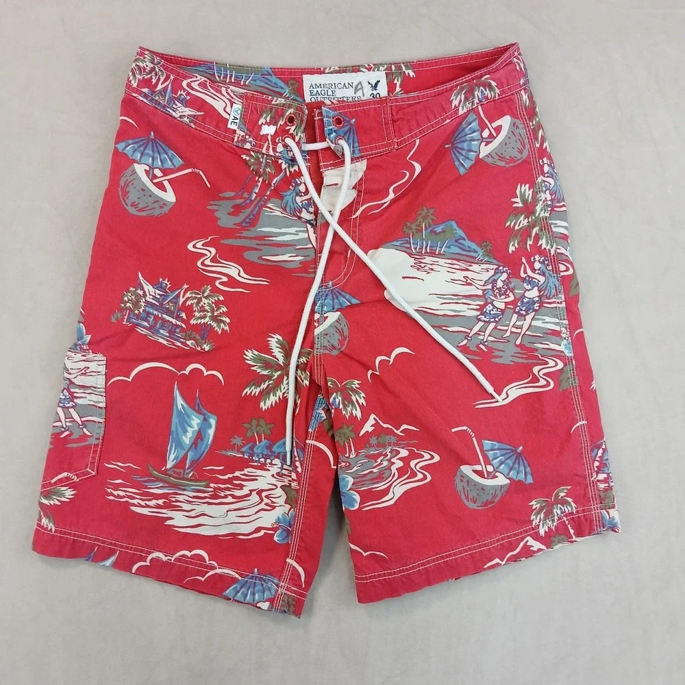 American Eagle 30x9 30 Mens Board Shorts Floral Mesh Liner